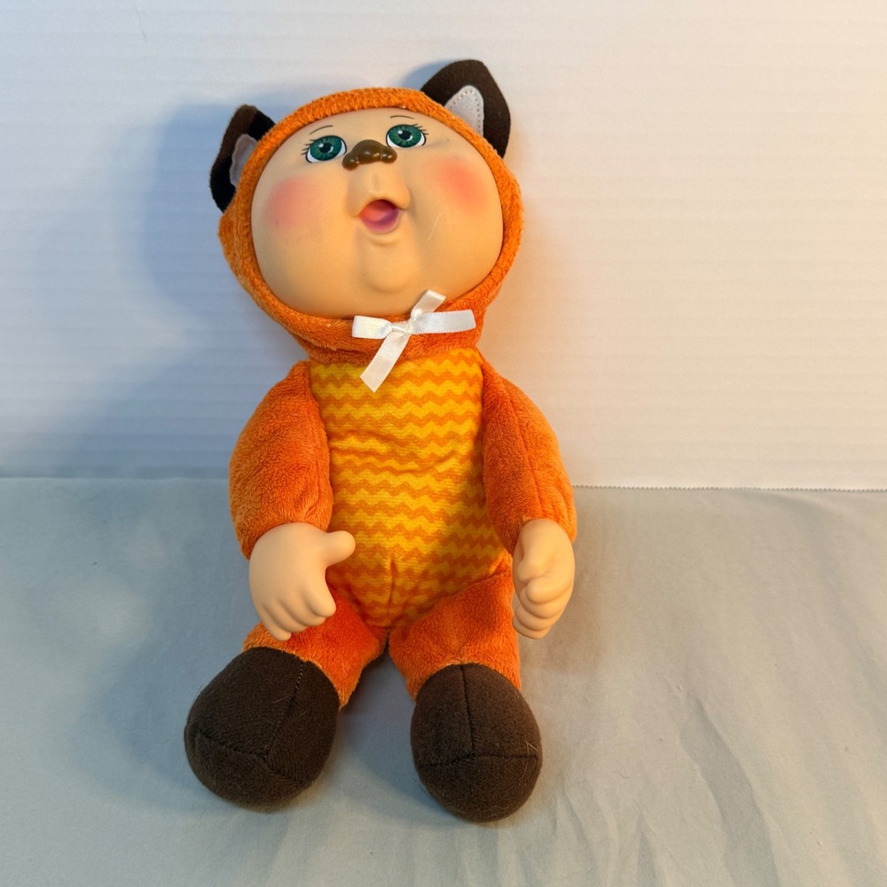 Cabbage Patch Kids Cuties Orange Fox Plush Baby Doll Green Eyes 9 Inch CPK